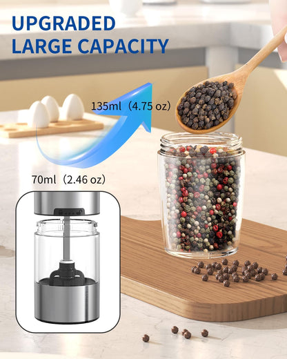 Cavyno™ - Gravity Electric Salt & Pepper Grinder Set