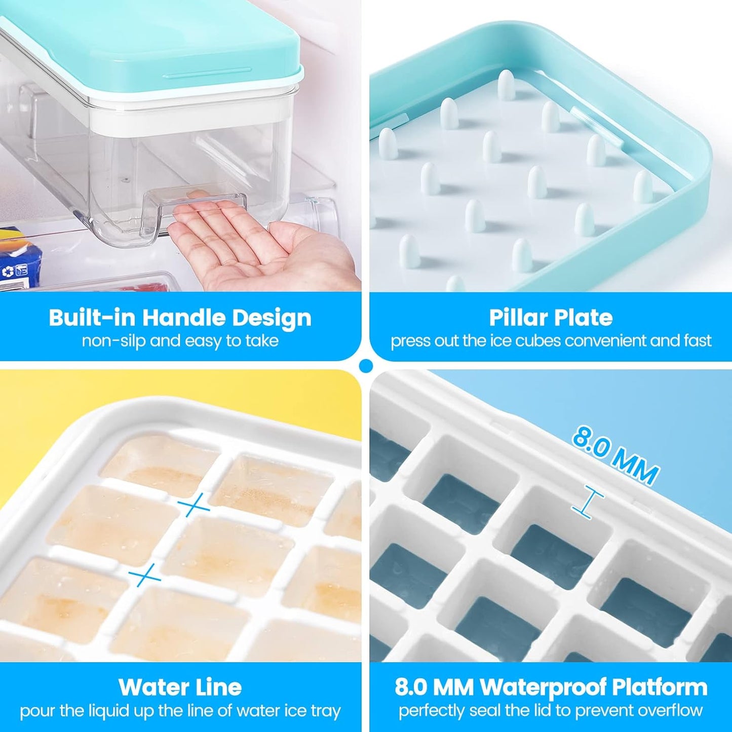 Cavyno™ - One-Press Ice Cube Tray & Storage Set