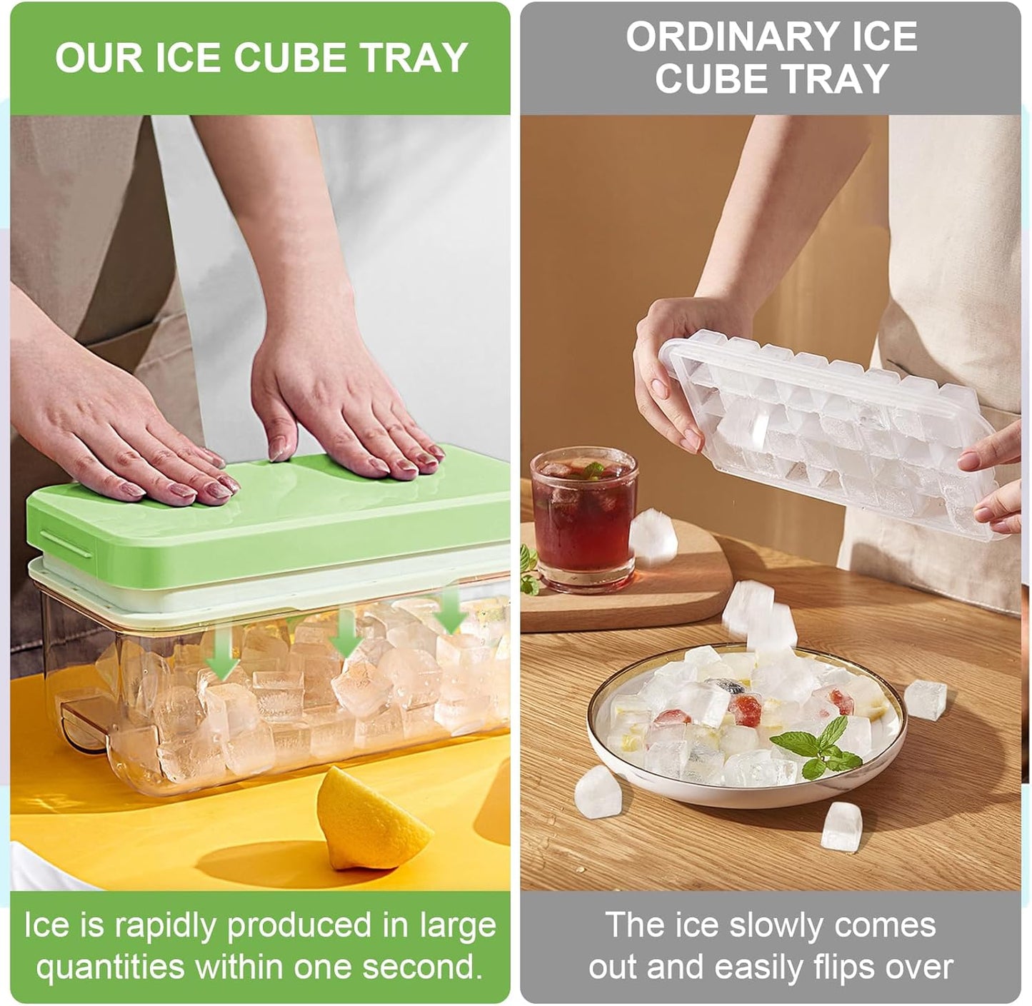 Cavyno™ - One-Press Ice Cube Tray & Storage Set