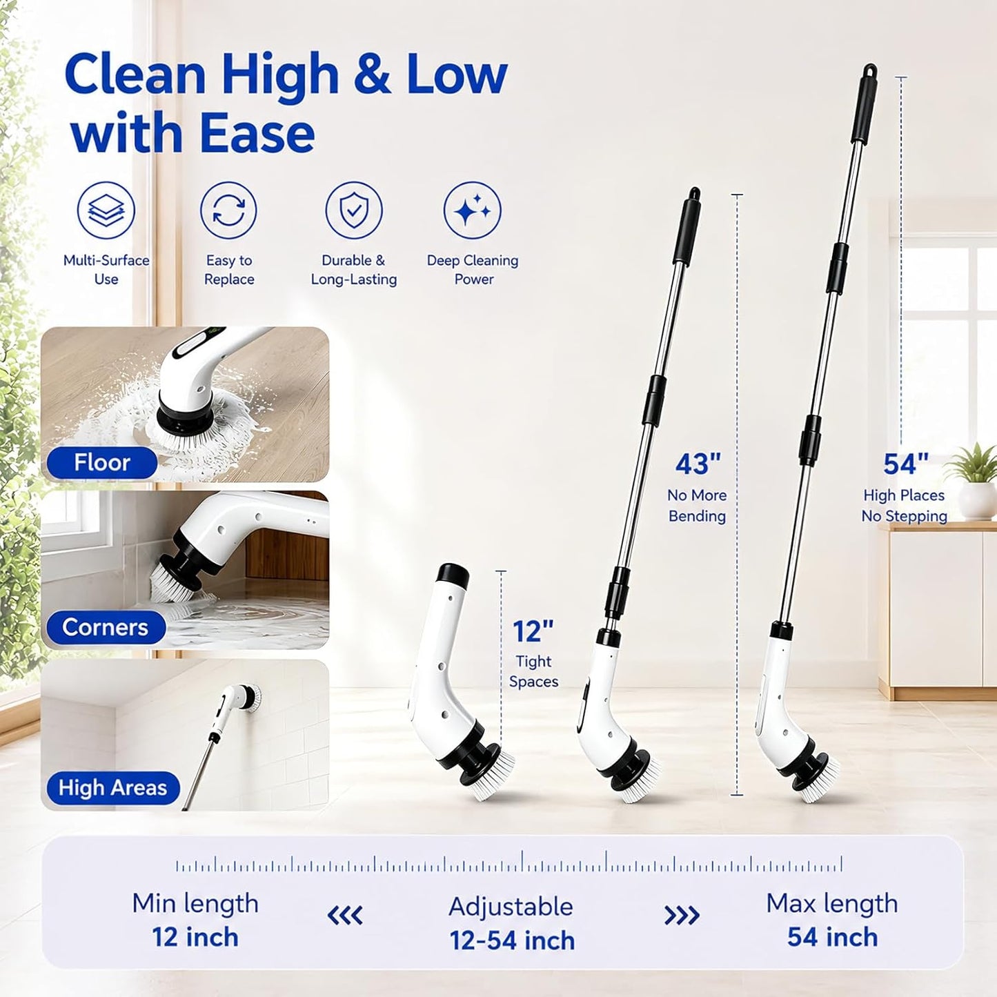 Cavyno™ - Electric Spin Scrubber with Long Handle