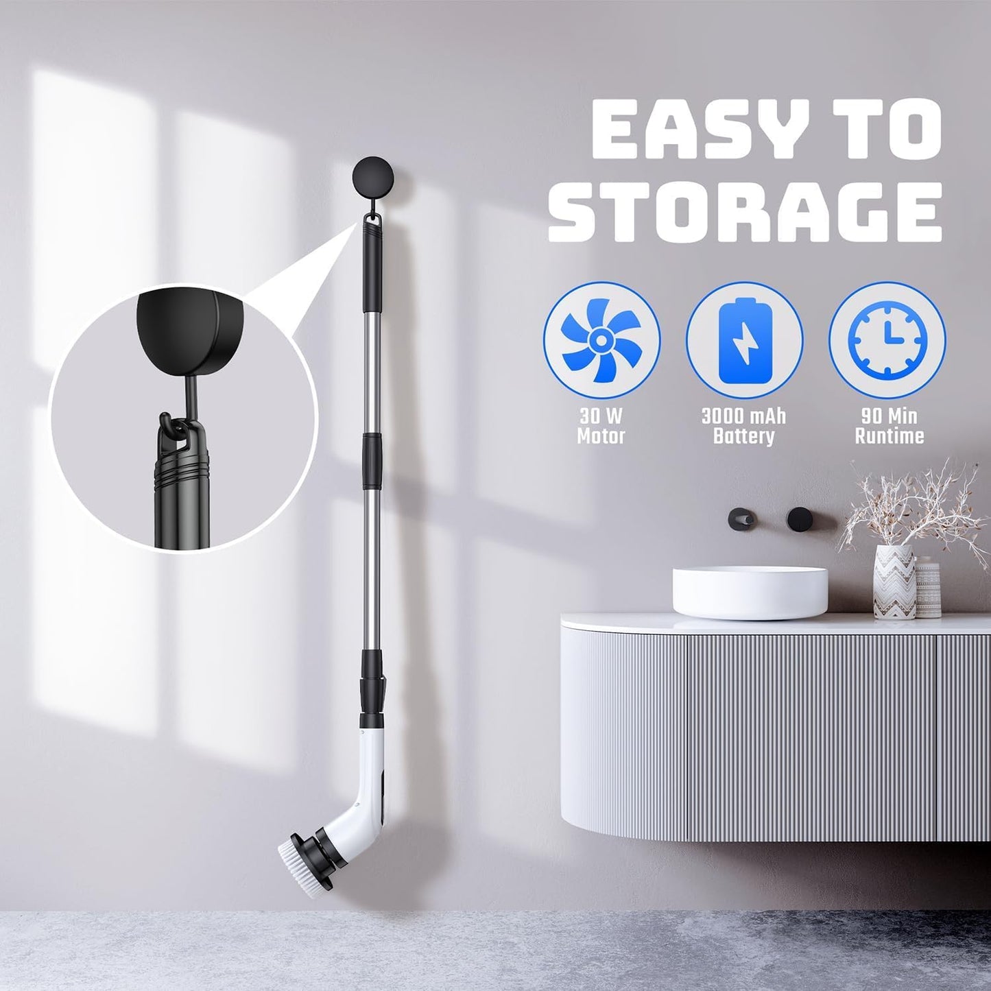 Cavyno™ - Electric Spin Scrubber with Long Handle