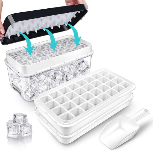 Cavyno™ - One-Press Ice Cube Tray & Storage Set