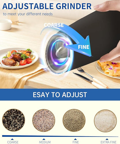 Cavyno™ - Gravity Electric Salt & Pepper Grinder Set