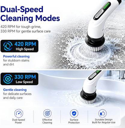 Cavyno™ - Electric Spin Scrubber with Long Handle