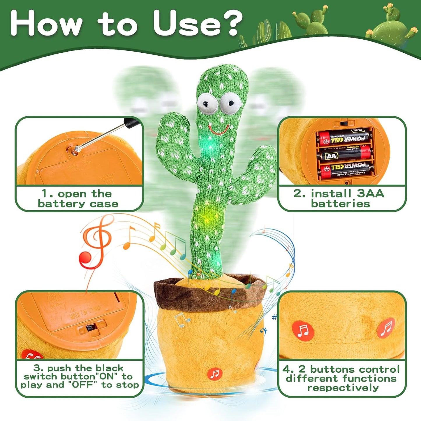 Cavyno™ - Talking Dancing Cactus Toy