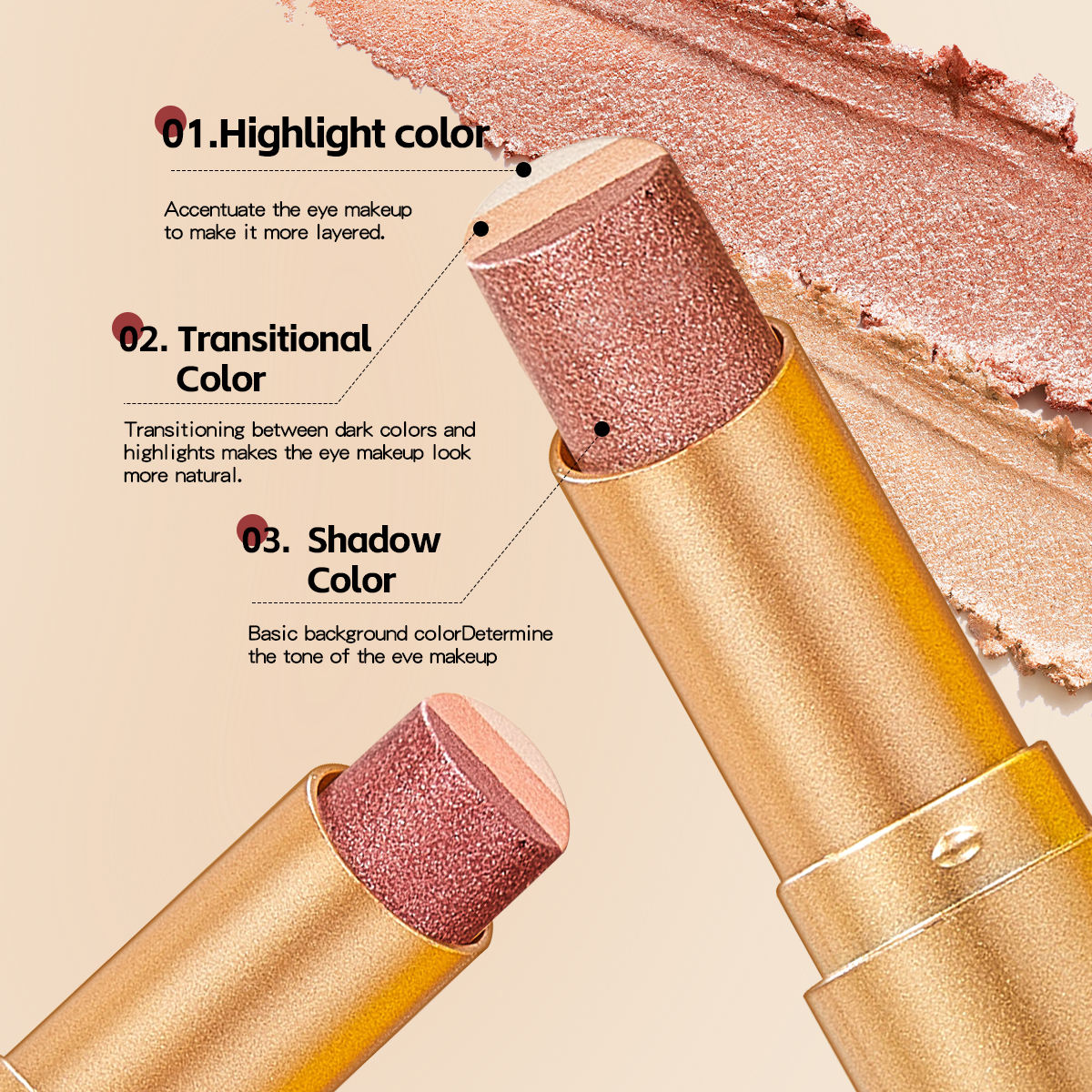 Cavyno™ - 4-Color 3-in-1 Cream Eyeshadow Stick Set